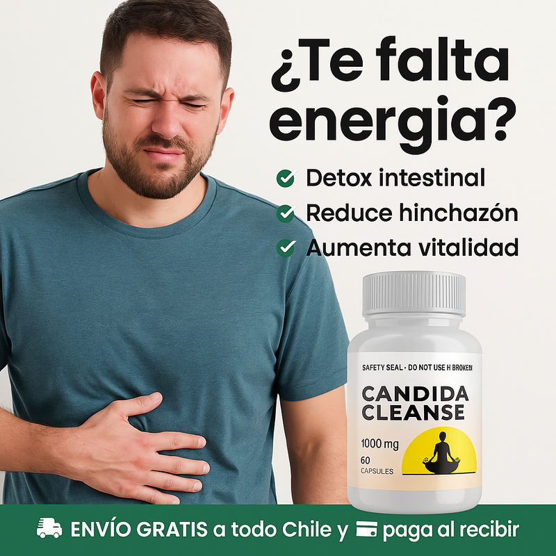 🍃CANDIDA CLEANSE 1000MG 60 CAPS🍃 El Detox Natural que Elimina Hinchazón, Fatiga y Gases💨