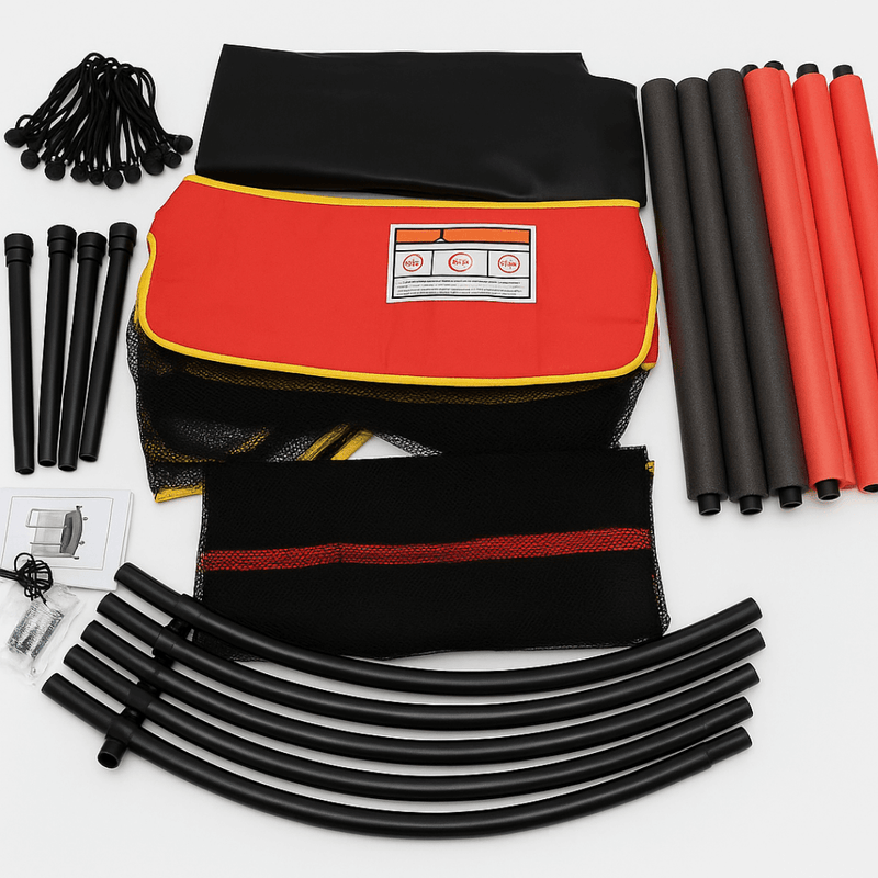 Trampolín 130 cm con Red de Seguridad para Niños 2 a 4 Años, accesorios y partes incluidos para ensamblaje.