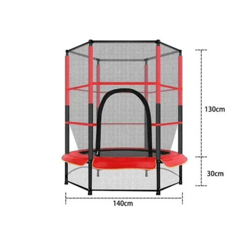 Trampolín 130 cm con Red de Seguridad para Niños 2 a 4 Años, diseño seguro y colores vibrantes.